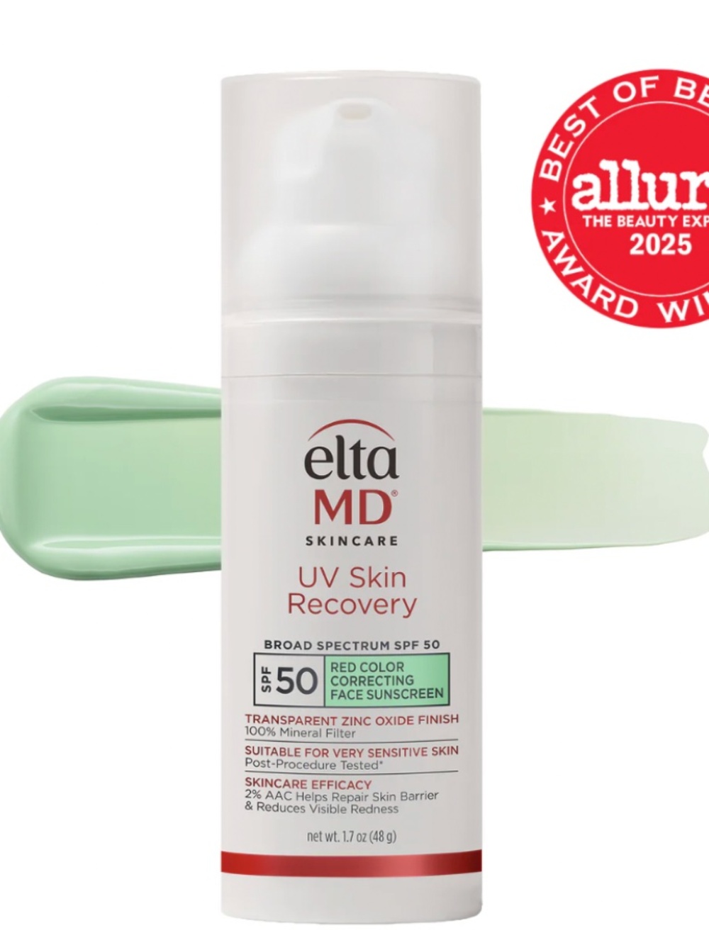 EltaMD UV Skin Recovery Red Color Correcting Green Tint Broad Spectrum SPF 50